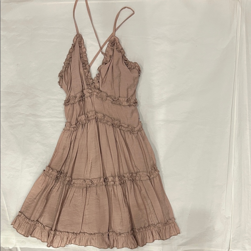 Princess Polly Dusty Pink Ruffle Mini Dress